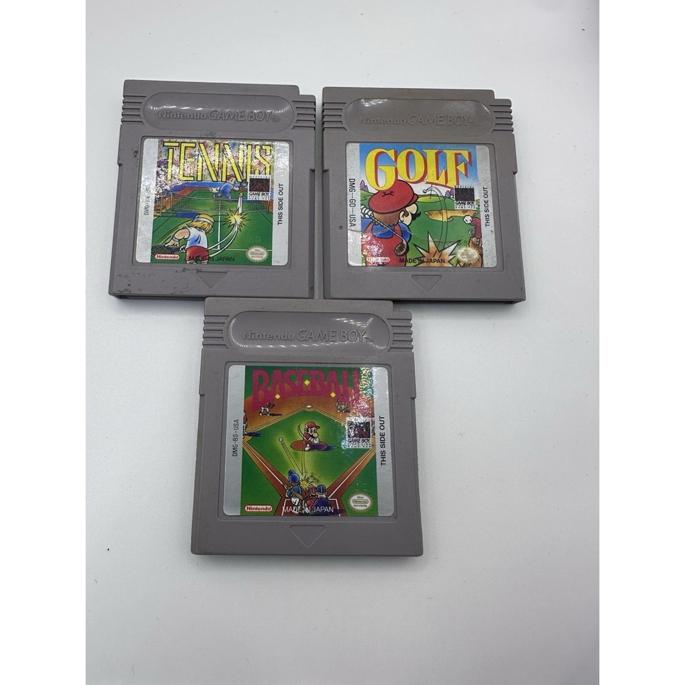 Nintendo Game Boy 3 Game Lot Mario Golf Baseball Tennis NTSC-J DMG-GO-USA